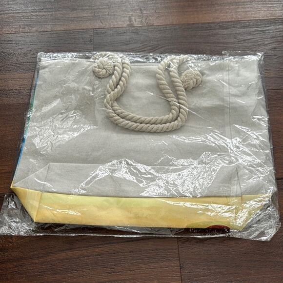 Colorful Beach Tote with Summer Print - Picture 4 of 5